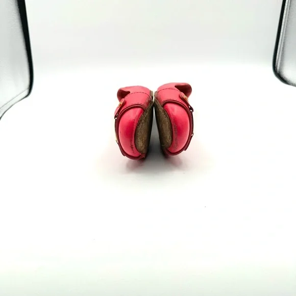 TORY BURCH PINK LEATHER LOAFER BALLERINA FLATS GOLD ORNEMENTS SIZE 6 - Picture 13 of 17